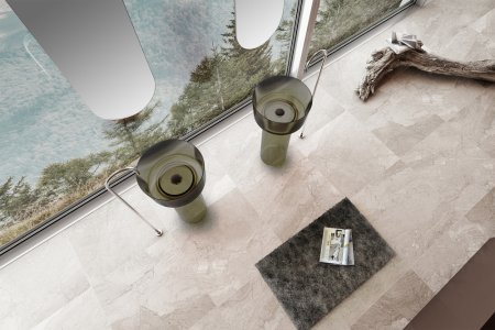 Раковина отдельностоящая прозрачная ABBER Kristall AT2702Vesuvian-H оливковая 