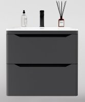 Тумба подвесная "Марелла 70" (2 ящ.) Люкс антискрейтч серый, PLUS