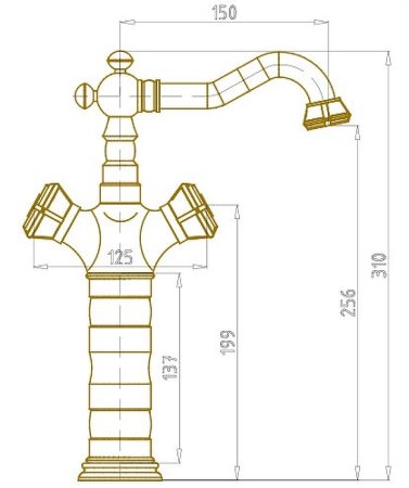 Смеситель для раковины Bronze de Luxe Royal 10219 Бронза 