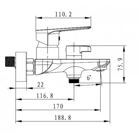 Смеситель для ванны Kaiser Atrio 60022 Белый Хром 