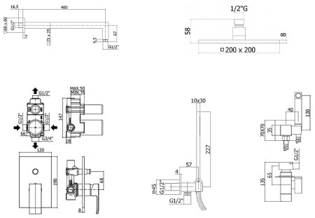 Душевая система Paffoni Elle KITZEL015CR/M с гигиеническим душем Хром 
