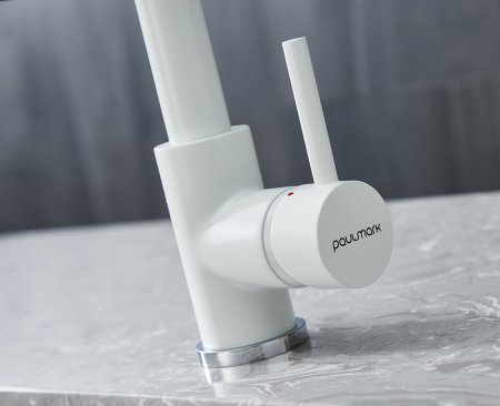 Смеситель Paulmark Kassel Ka214311-431TW для кухонной мойки, белый 