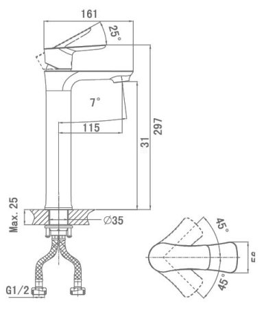 Смеситель D&K Reisling Rhein DA1272001 для раковины 
