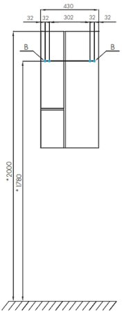 Подвесной шкаф Aquaton Мишель 43 1A243903MIX30 Дуб фьорд Дуб рустикальный 