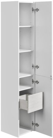 Шкаф пенал Aquaton Сакура 33 R 1A219903SKW8R подвесной Ольха наварра Белый глянец 