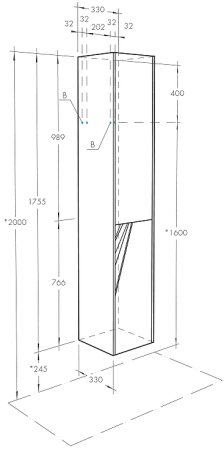 Шкаф пенал Aquaton Сакура 33 R 1A219903SKW8R подвесной Ольха наварра Белый глянец 