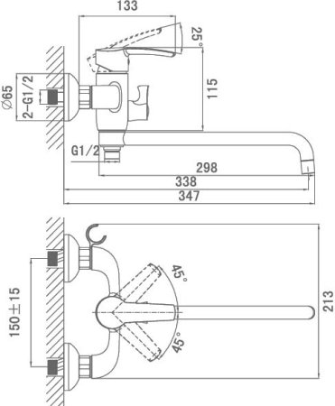 Смеситель D&K Valerius Rhein DA1363301 универсальный 