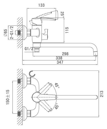 Смеситель D&K Valerius Rhein DA1363301 универсальный 