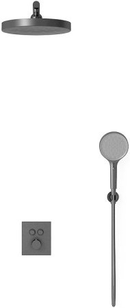 Душевая система Vincea Inspire VSFW-3I21T2GM с термостатом Вороненая сталь 