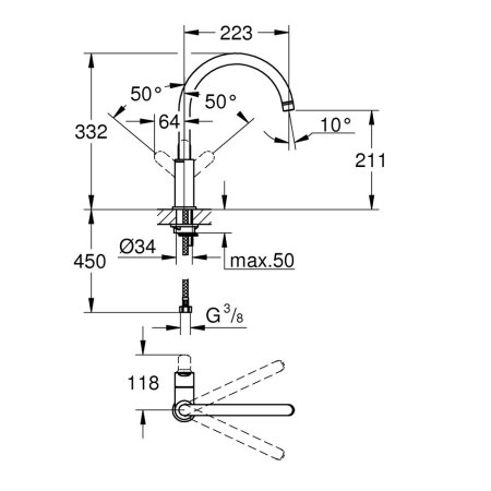 Смеситель для кухни Grohe BauEdge 31367000 
