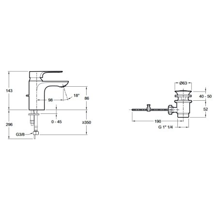 Смеситель для раковины Jacob Delafon Aleo+ E72312-CP 