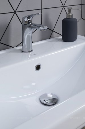 Шкаф-пенал для ванной Aquanet Клио 35 белый глянец/Дуб Веллингтон 