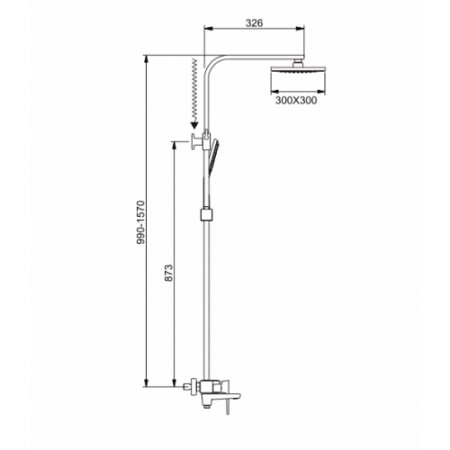 Душевая система Faop A2406-6 чёрная / золото 