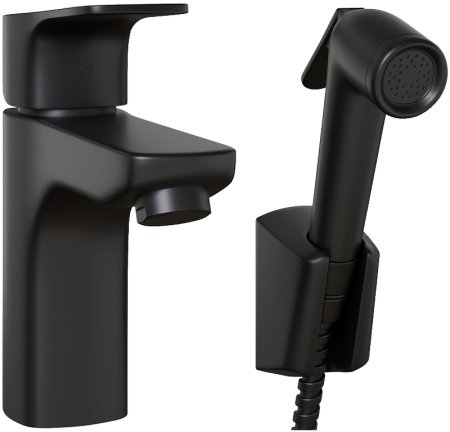 Смеситель для раковины Paini Viva Style P4YO205/574 с гигиеническим душем Черный матовый 
