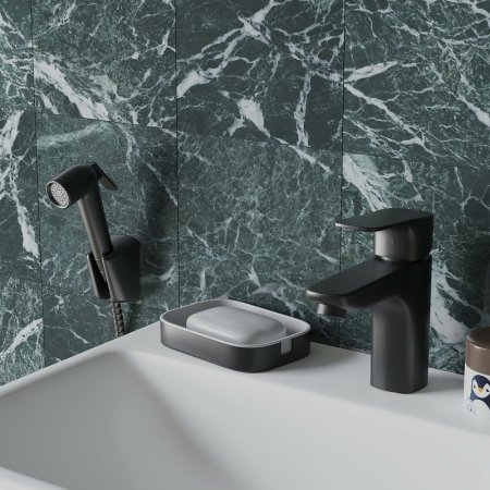 Смеситель для раковины Paini Viva Style P4YO205/574 с гигиеническим душем Черный матовый 