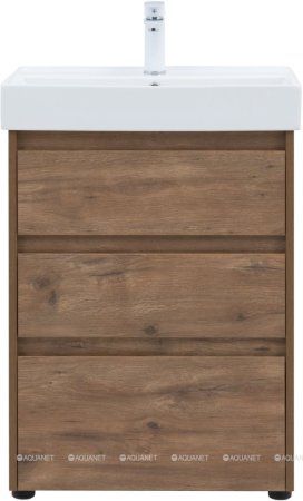 Тумба с раковиной Aquanet Nova Lite 60 дуб рустикальный (3 ящика) 