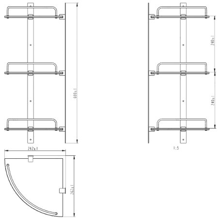 Стеклянная полка Melana MLN-SY3006 угловая Сатин 