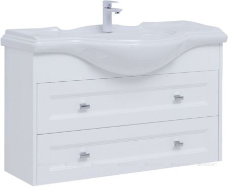 Тумба с раковиной Aquanet Монте 105 белый матовый 