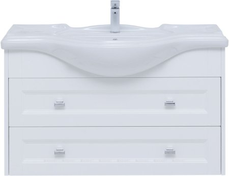 Тумба с раковиной Aquanet Монте 105 белый матовый 