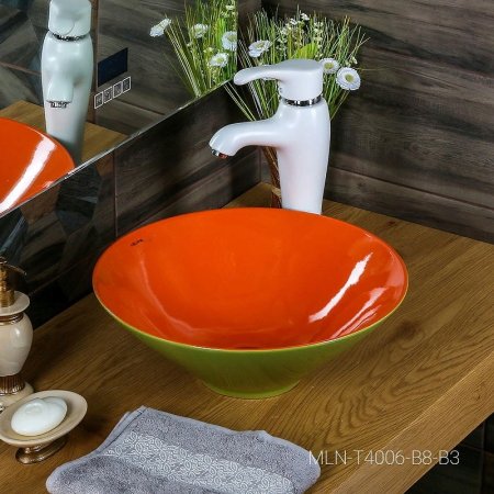 Раковина-чаша Melana 38 MLN-T4006-B8+B3 Салатовая Красная 