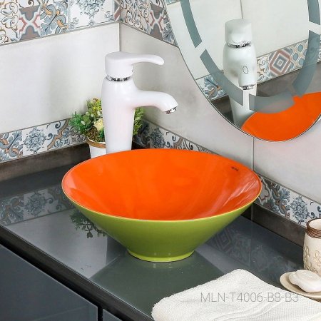 Раковина-чаша Melana 38 MLN-T4006-B8+B3 Салатовая Красная 