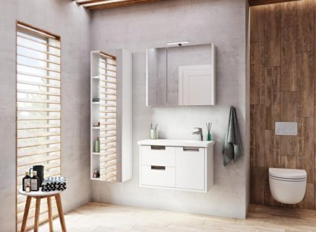 Зеркальный шкаф Roca Etna 80 857304806 с подсветкой Белый глянец 