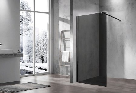 Душевая перегородка Vincea Walk-In 100 VSW-1H100CGB профиль Черный матовый стекло тонированное 