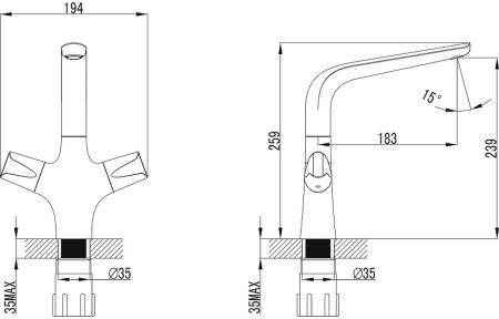 Смеситель для кухни Kaiser Suer 46133 Хром 