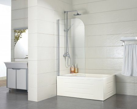 Шторка на ванну Azario Merrit 70 NF6211 700 профиль Серебро стекло прозрачное 