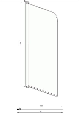 Шторка на ванну Azario Merrit 70 NF6211 700 профиль Серебро стекло прозрачное 