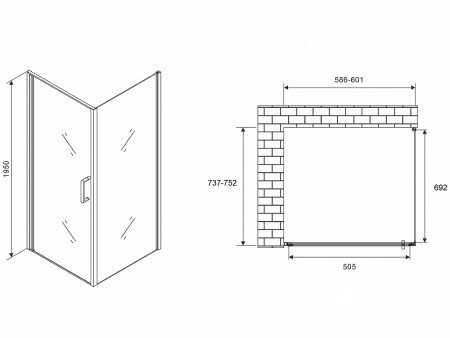 Душевой уголок Abber Sonnenstrand 60x75 AG04060-S75 профиль Хром стекло прозрачное 