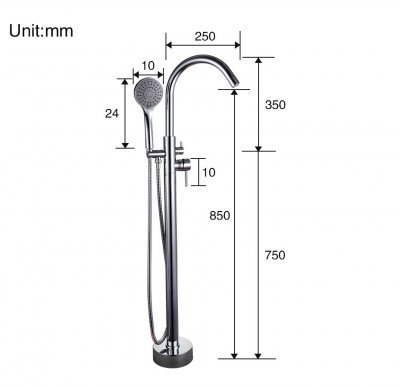 Смеситель для ванной Gappo G3098 Хром 