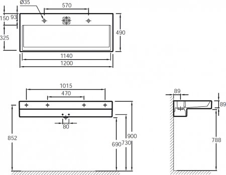 Раковина Jacob Delafon Terrace EXB112 120 см 