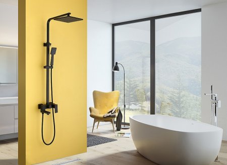 Душевая система Abber Daheim AF8216B Черная матовая 
