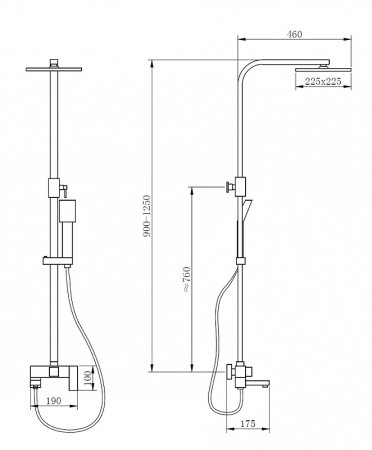 Душевая система Abber Daheim AF8216B Черная матовая 