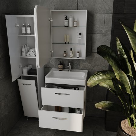 Зеркальный шкаф Style Line Каре 50 L СС-00002372 с подсветкой Белый 