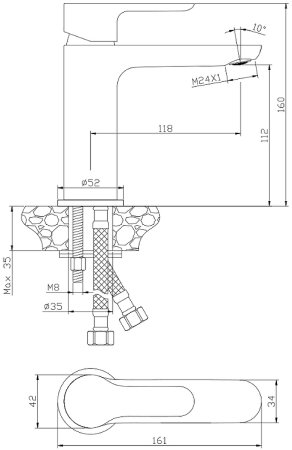 Смеситель для раковины Olive's Toledo 18100TD Хром 