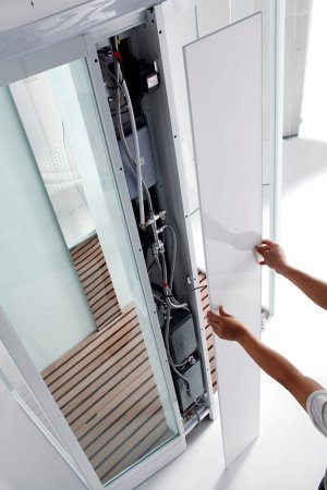 Душевая кабина Orans SR-89101RS белая, с баней 