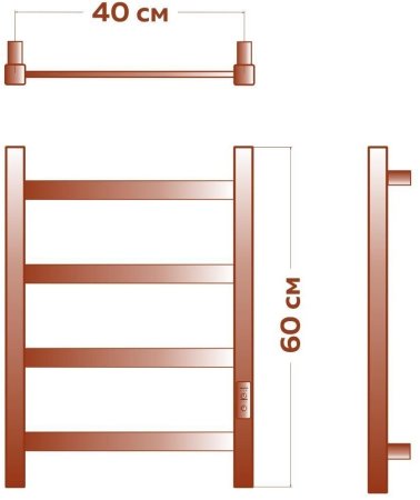Полотенцесушитель электрический (лесенка) Bauedge Hotel DB-0017, 40x60 см 
