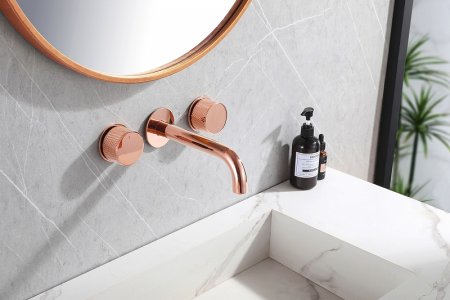 Смеситель для раковины Abber Wasser Kreis AF81122RG Розовое золото 