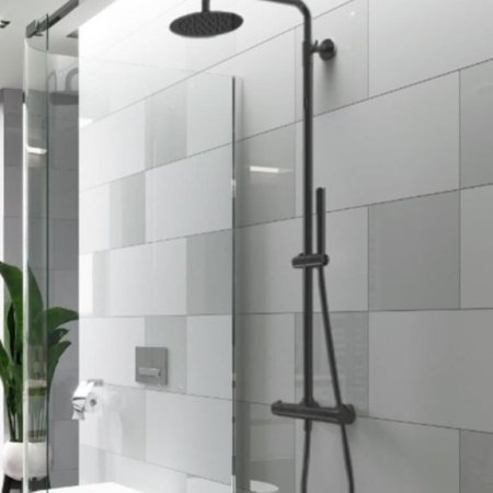 Душевая стойка Excellent Rain Thermo Round ARAC.SY.107BL черная матовая 