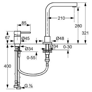 Смеситель для кухонной мойки Kludi L-ine 428540577 