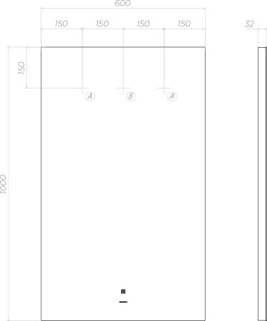 Зеркало VIGO Quadro z.QUA.60.Classic, 60 см 