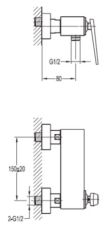 Смеситель Cezares Baden F D 01 для душа 