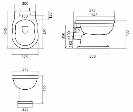 Унитаз BelBagno Boheme BB115CB приставной без сиденья 
