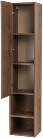 Шкаф пенал подвесной BelBagno с распашной дверцей и открытой полкой, левосторонний KRAFT-1600-1A-SC-RT-L Rovere Tabacco 