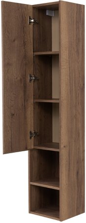 Шкаф пенал подвесной BelBagno с распашной дверцей и открытой полкой, левосторонний KRAFT-1600-1A-SC-RT-L Rovere Tabacco 