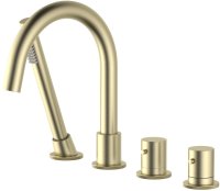 Смеситель на борт ванны с термостатом TIMO Saona 2330/17Y, матовое золото