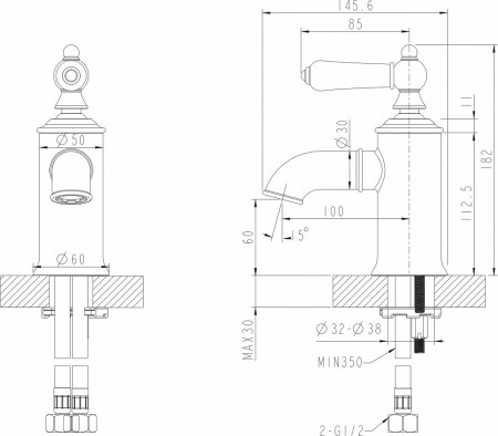 Смеситель Bravat Art F175109U для раковины, бронза 