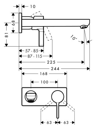Смеситель Hansgrohe Metris S 31163000 для раковины 